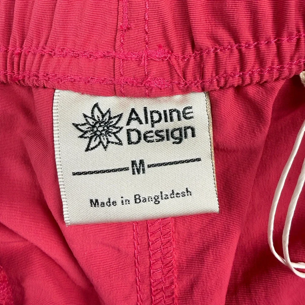 ALPINE DESIGN Pull-On Hiking Shorts Womens M Pink Pre-Washed Activewear Casual‎